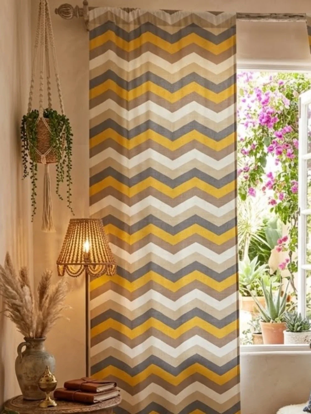 Chevron curtain panel NWOT